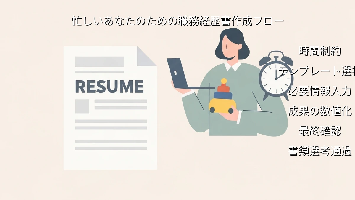 忙しい人がテンプレートで職務経歴書を短時間作成!書類選考通過率を上げるコツ